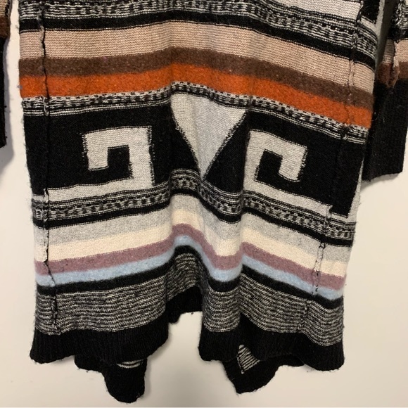 Free People Stripe Aztec Tribal Rolla Coasta Long Angora Wool Cardigan Sweater M - Picture 9 of 11